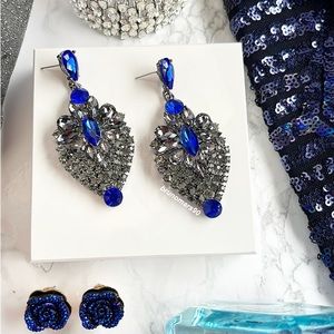 Charming Charlie Crystal Drop Statement Earrings